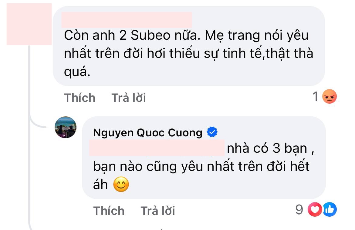 Cường Đô La đáp trả khi vợ bị nói thiếu tinh tế vì nói thương con gái nhất
