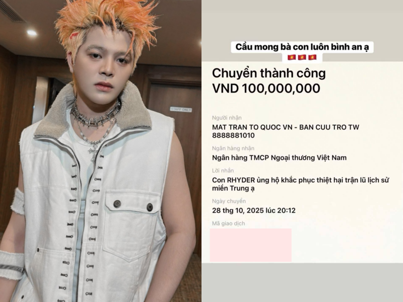 Rhyder đóng góp tài chính giúp khắc phục hậu quả