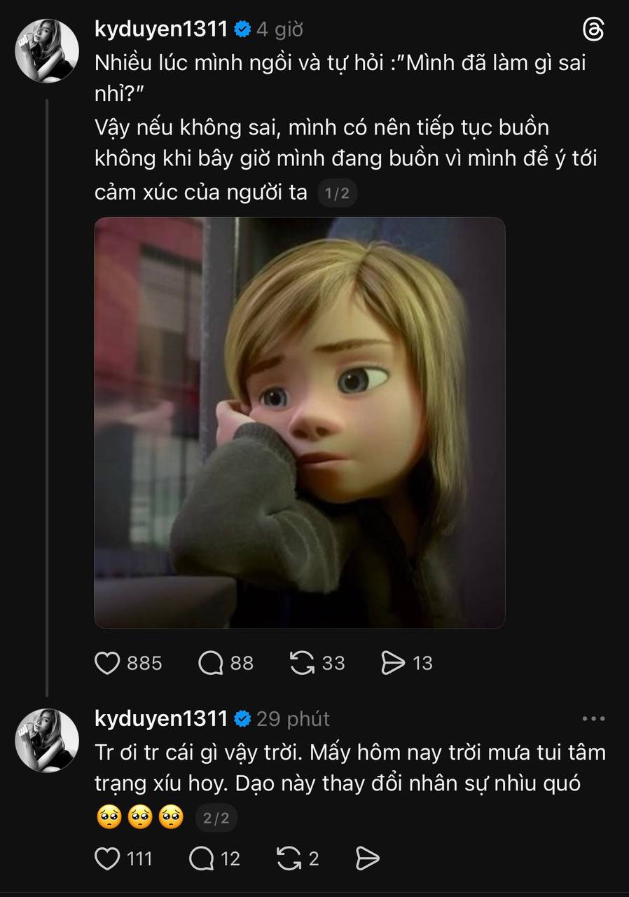 Hoa hậu Kỳ Duyên trục trặc tình cảm?- Ảnh 1. Hoa hậu Kỳ Duyên gây lo lắng vì chia sẻ bài viết thừa nhận đang buồn bã