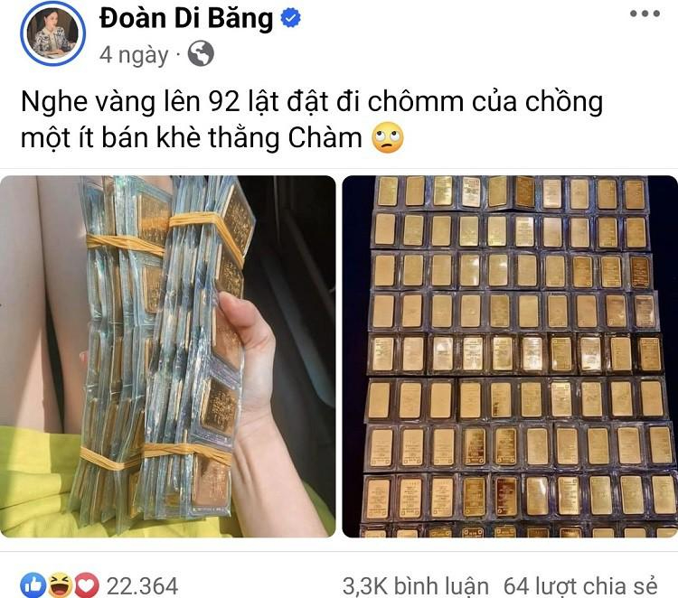 100 cây vàng của Đoàn Di Băng- Ảnh 3. Năm 2024, Đoàn Di Băng tiếp tục đăng ảnh 100 cây vàng và cho biết sẽ đi bán một ít