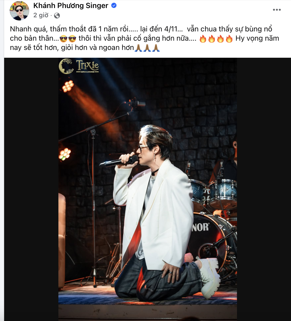 Chia sẻ gây chú ý của Khánh Phương vào chiều 4/11