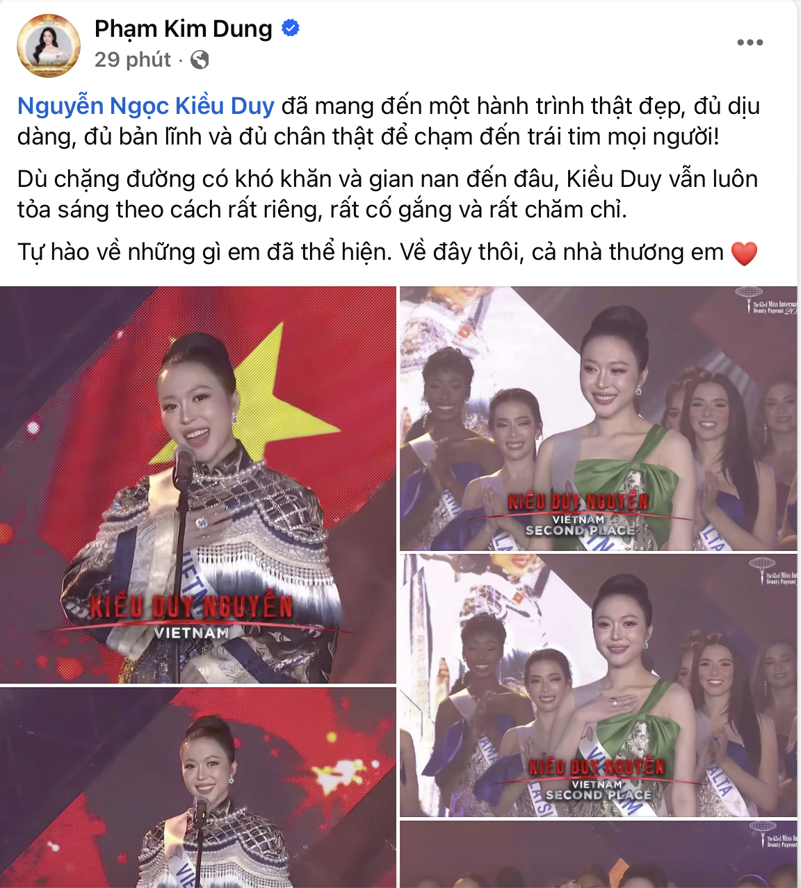 Bà Phạm Kim Dung lên tiếng động viên Kiều Duy