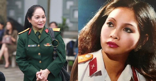 Nữ NSND là Đại tá quân đội NSND Hà Thủy với quân phục đại tá