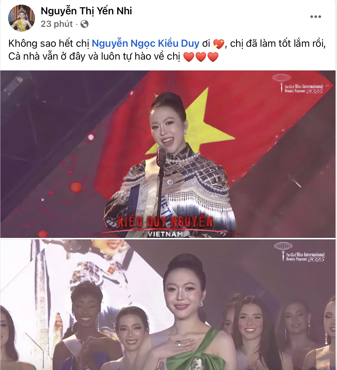 Động viên Kiều Duy sau kết quả thi