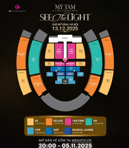 Thông tin vé concert Mỹ Tâm