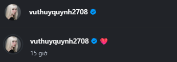 Vũ Thúy Quỳnh đính kèm duy nhất biểu tượng hình trái tim ở bài đăng Biểu tượng trái tim