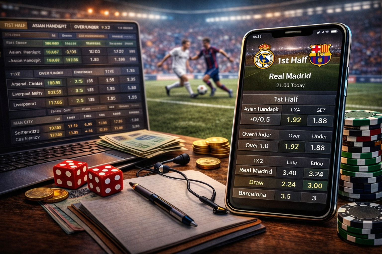 Tỷ lệ cược bóng đá hôm nay