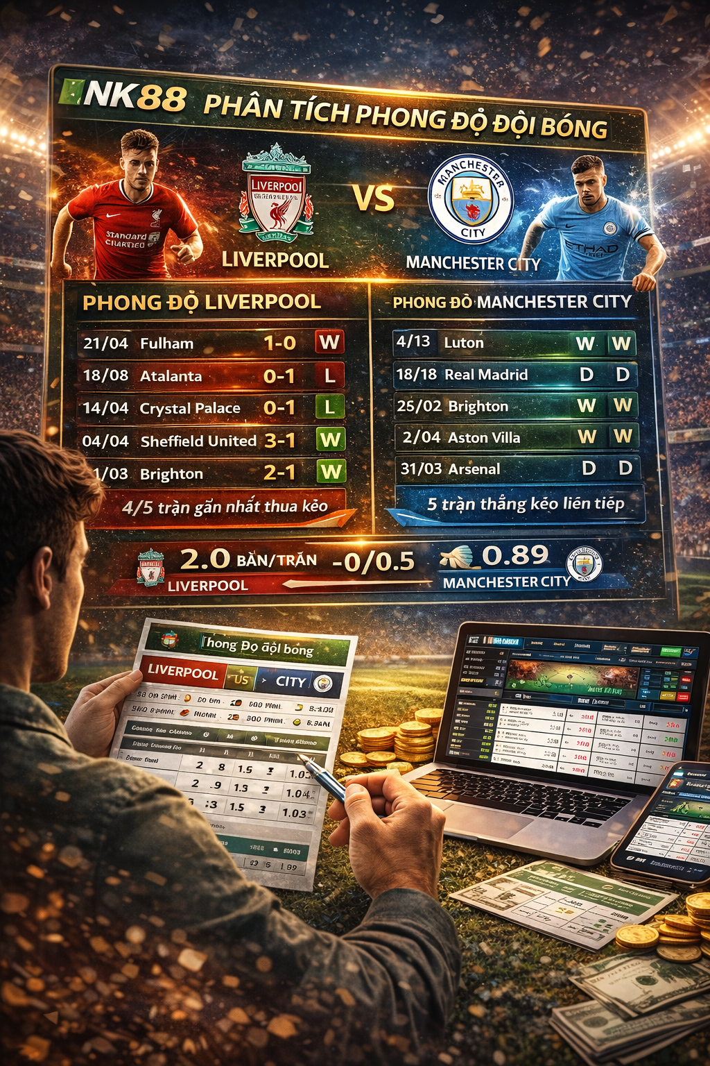 Phân tích phong độ Liverpool vs Manchester City