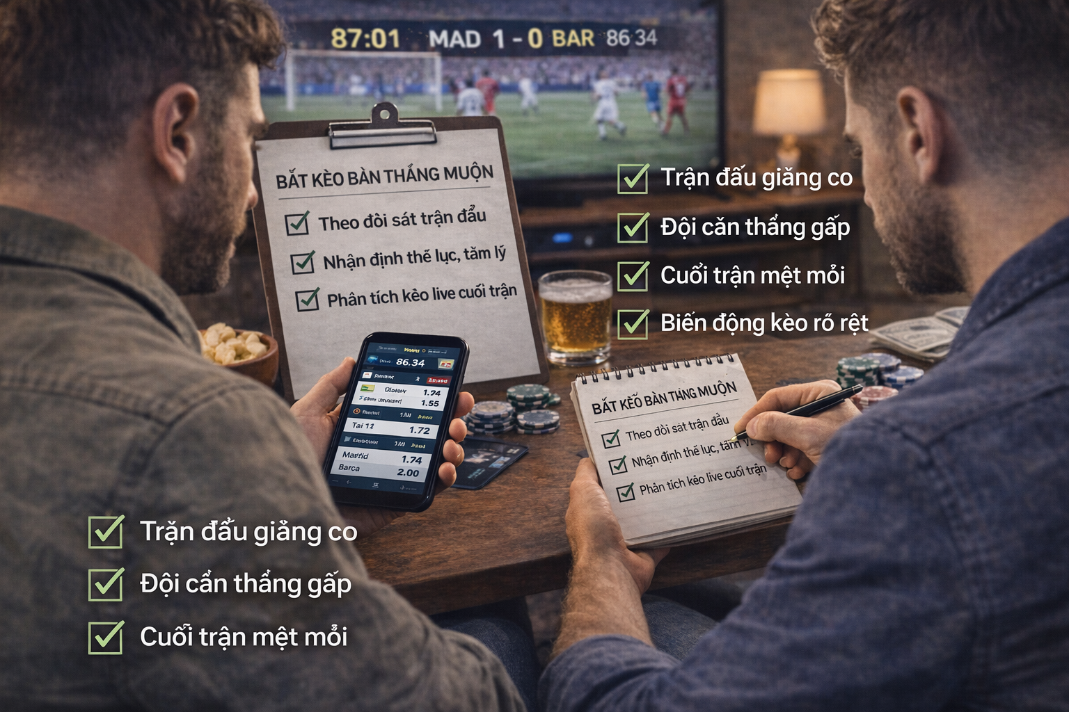 Cập nhật kèo cuối trận bóng đá