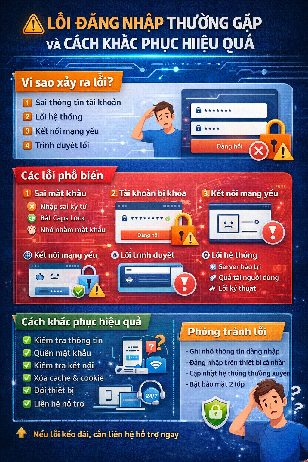 Lỗi đăng nhập phổ biến và cách khắc phục